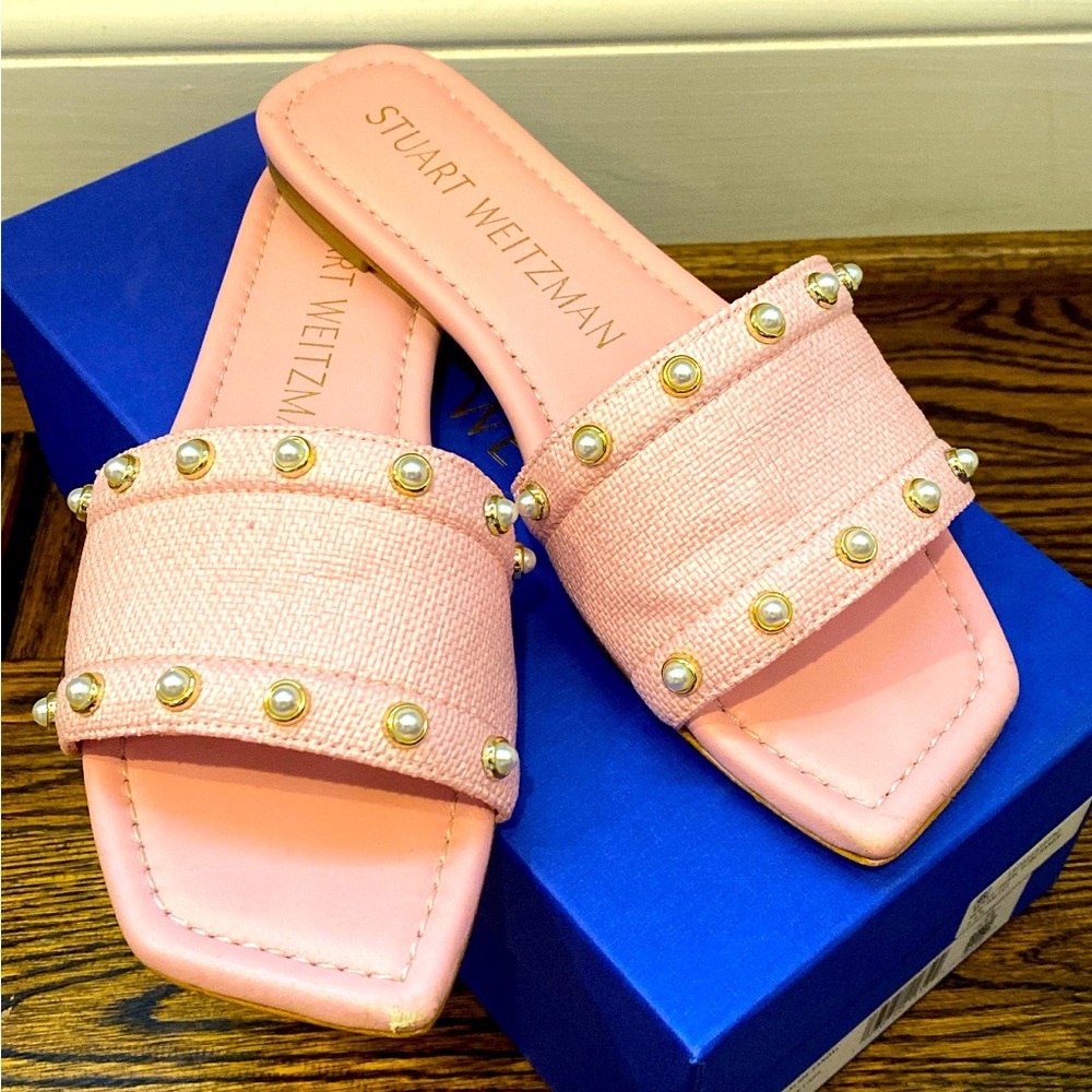 Stuart Weisman, pearl slide sandal 7.5